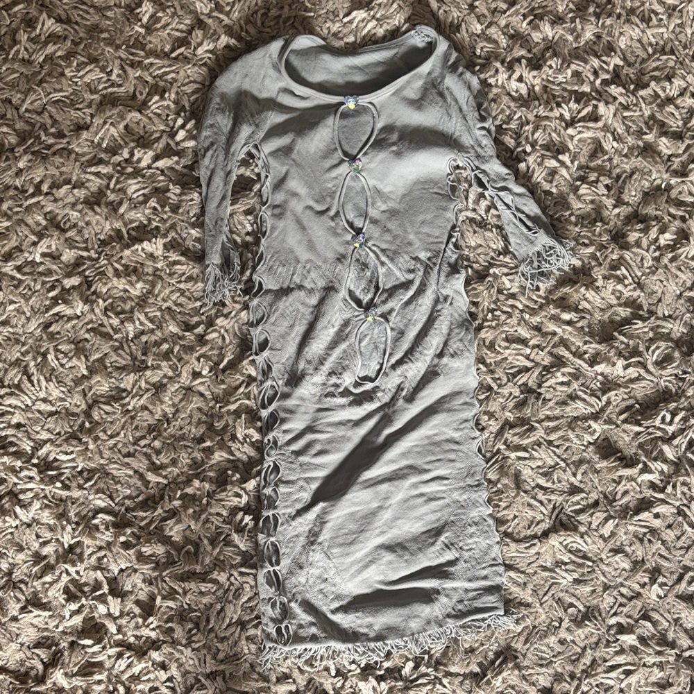 POSTER GIRL Gray Long Sleeve Dress